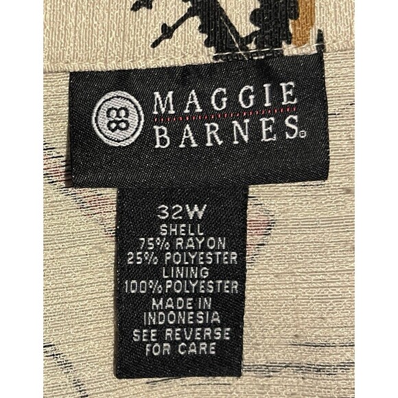 MAGGIE BARNES Autumn & Vacation Art Ecru Tunic Crimson Inset Size 32W - Picture 4 of 8